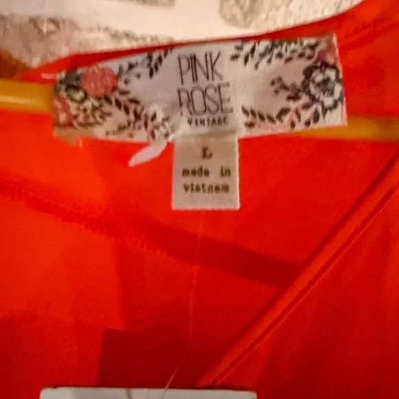 Pink Rose Women's Vivid Orange Blouse - Picture 5 of 7